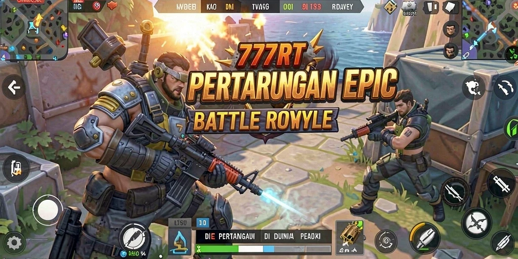 Tampilan seru dari gameplay epik Battle Royale 777RT.