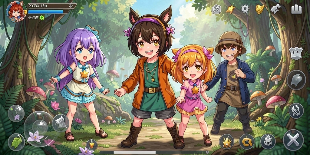 Gameplay menarik dari 93337 dengan karakter anime yang memukau.