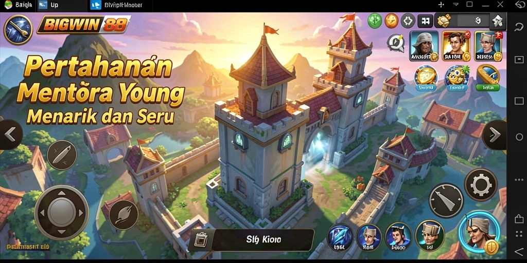 Screenshot menunjukkan aksi menara dalam BIGWIN88 saat melawan musuh.