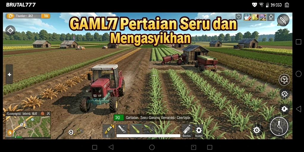 Tampilan gameplay BRUTAL77 yang menakjubkan di dunia pertanian.