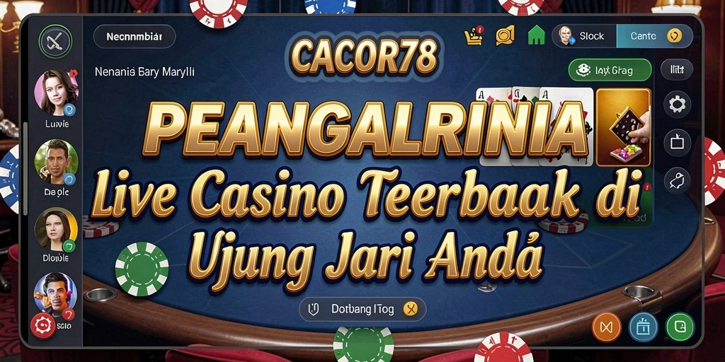 Screenshot gameplay Live Casino yang menampilkan dealer dan pemain berinteraksi.