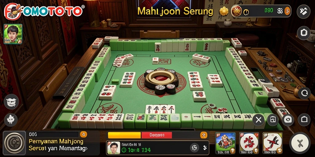 Tangkapan layar utama FOMOTOTO dengan tampilan permainan Mahjong yang menarik.