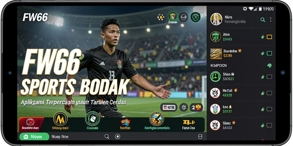 Tampilan utama FW66 dengan berbagai pilihan taruhan olahraga.