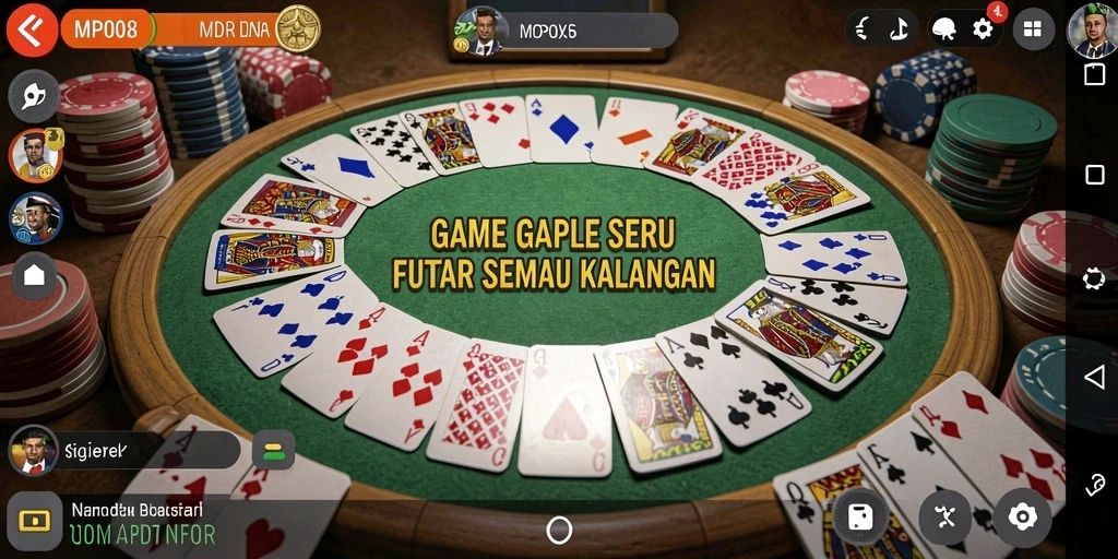 Gameplay seru dari MPO08 dengan tampilan papan Gaple.