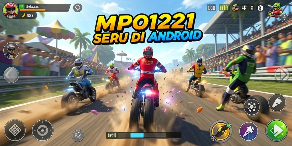 Tampilan mendebarkan dari gameplay balapan di MPO1221.