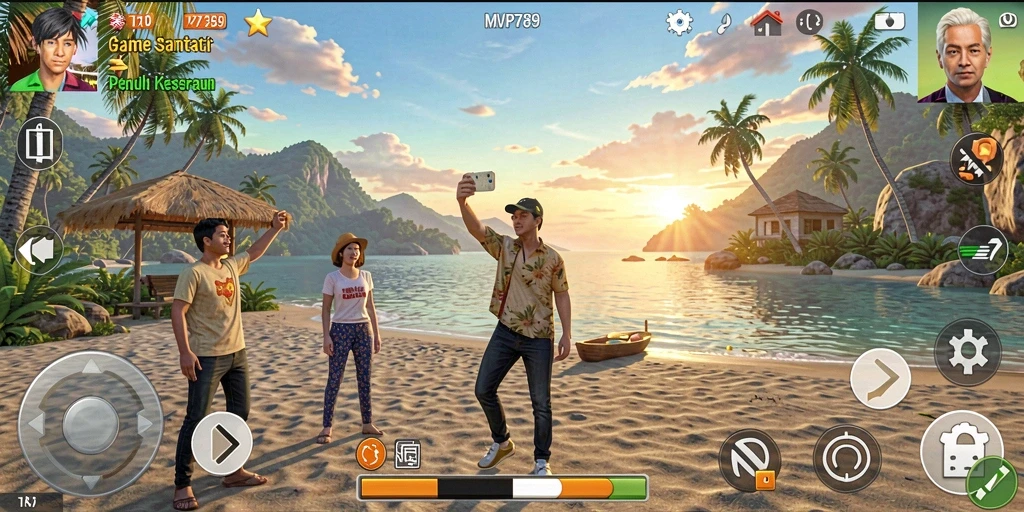 Screenshot gameplay yang menunjukkan tindakan seru di MVP789.