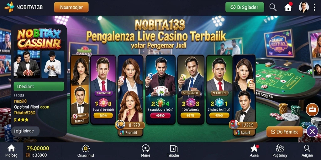 Tampilan permainan Live Casino yang mendebarkan di NOBITA138.