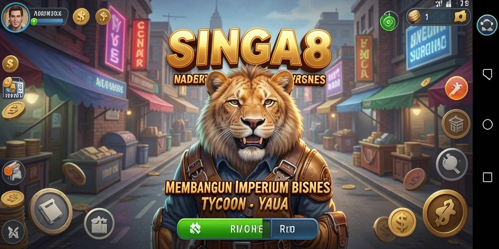Tampilan gameplay SINGA8 yang menarik dan penuh warna.